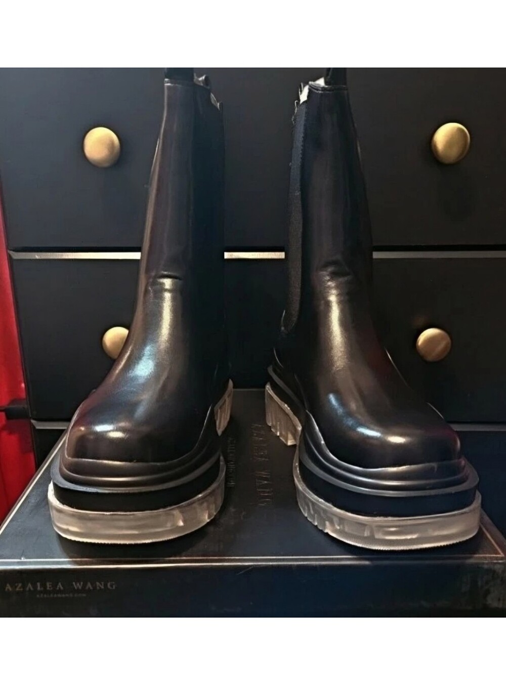 Brand New with Tags!! Azalea Wang Black Chelsea Ghost Boots SZ 9
